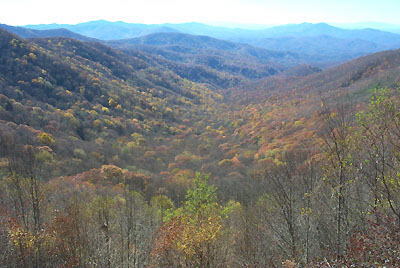 Unicoi Crest Overlook, view toward North River and Tellico River.