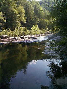 Tellico River at the mouth of John's Creek.