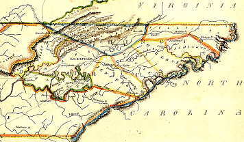1814 Map of East Tennessee.